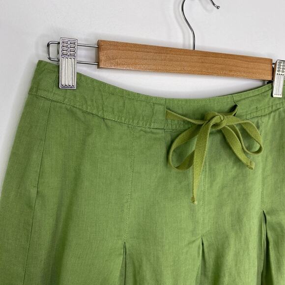 Ann Taylor Green White Floral Embroidered Linen Skirt Women's Size 0 Petite 0P - Picture 5 of 9